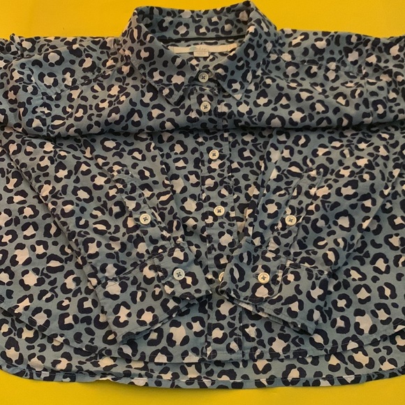 🟠 BODEN 🟠 (Anthro) abstract leopard print button-down shirt - Picture 3 of 9